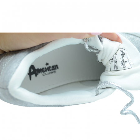 Pantofi sport pentru fete American Club ES ES 10/19A-33, Argintiu [2]
