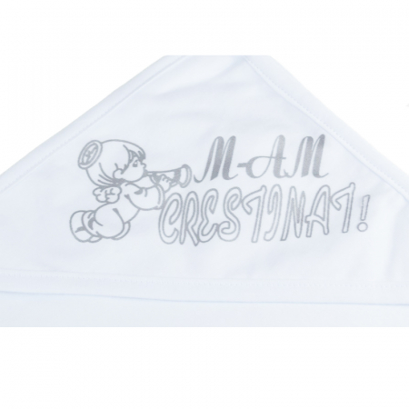 Panza de mir pentru botez 85 x 80 cm Mini Junior 007A1, Alb [2]