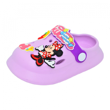 Papuci si slapi fete - Papuci din spuma EVA Minnie Mouse pentru fete Mini Junior PAP-MJ2, Mov