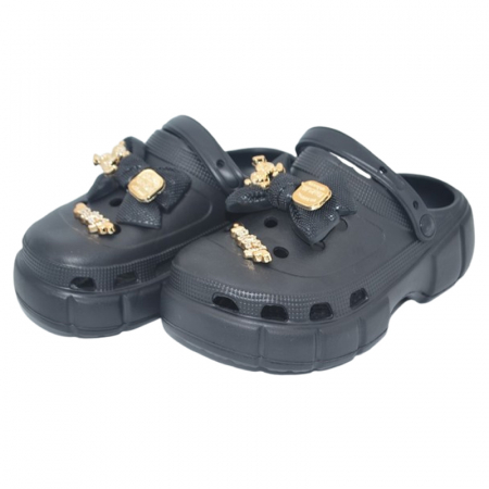 Papuci si slapi fete - Papuci din spuma EVA, pentru fete, Mini Junior PSF-100625MJN, Negru