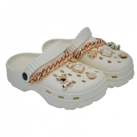 Papuci din spuma EVA, pentru fete, Mini Junior PSF-1006C, Crem [1]