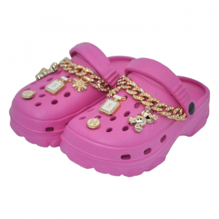 Papuci si slapi fete - Papuci din spuma EVA, pentru fete, Mini Junior PSF-1006F, Fucsia