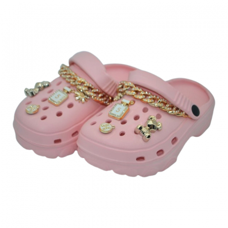 Papuci si slapi fete - Papuci din spuma EVA, pentru fete, Mini Junior PSF-1006R, Roz