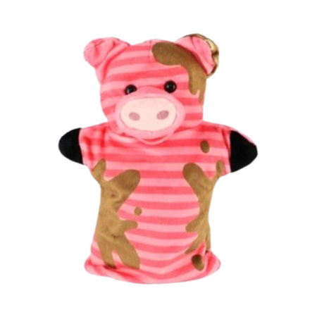 Jocuri si jucarii educative - Păpușă de mână, in forma de porc, Mini Junior PM0509P, Roz