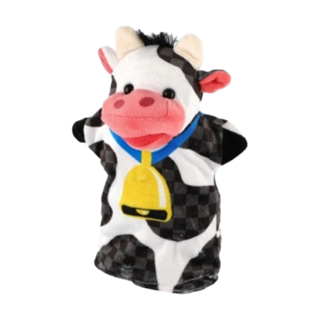 Păpușă de mână, in forma de vacă, Mini Junior PM0509V, Alb [1]