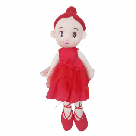 Papusi - Papusa balerina muzicala de plus RCO WJ720835-R, Rosu