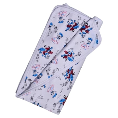 Paturici si pleduri bebelusi - Patura din bumbac cu 2 straturi, 70 x 70 cm, pentru copii, Mini Junior PT1511UA, Alb