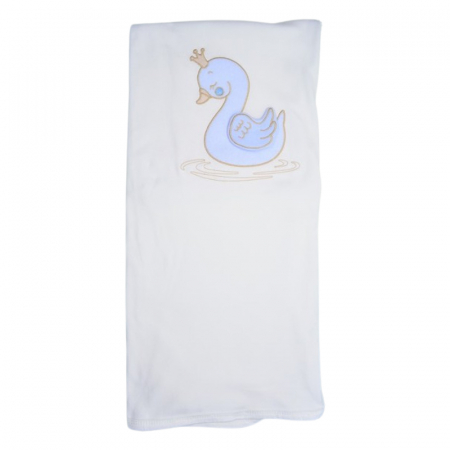 Paturici si pleduri bebelusi - Patura din bumbac cu 2 straturi, 85 x 80 cm, pentru copii, Mini Junior PT0805LA, Alb