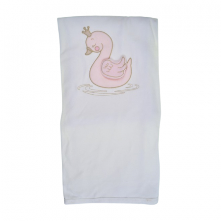 Paturici si pleduri bebelusi - Patura din bumbac cu 2 straturi, 85 x 80 cm, pentru copii, Mini Junior PT0805LR-2, Alb