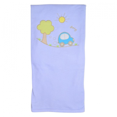 Paturici si pleduri bebelusi - Patura din bumbac cu 2 straturi, 85 x 80 cm, pentru copii, Mini Junior PT0805MA, Albastru