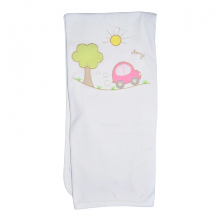 Paturici si pleduri bebelusi - Patura din bumbac cu 2 straturi, 85 x 80 cm, pentru copii, Mini Junior PT0805MR-2, Alb