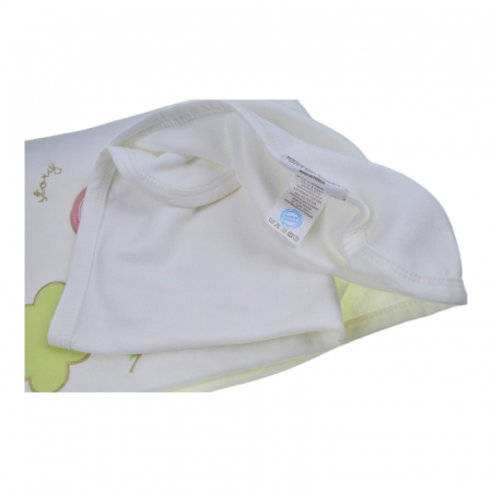 Patura din bumbac cu 2 straturi, 85 x 80 cm, pentru copii, Mini Junior PT0805MR-2, Alb [2]