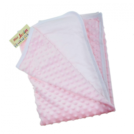 Patura din bumbac pentru copii 2 straturi 80 x 80 cm Mini Junior PBBMJ-08, Roz [2]