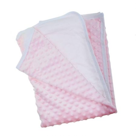 Paturici si pleduri bebelusi - Patura din bumbac pentru copii 2 straturi 80 x 80 cm Mini Junior PBBMJ-08, Roz
