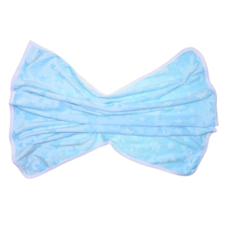 Patura din bumbac si catifea, cu 2 straturi, 80 x 80 cm, pentru fete, Mini Junior PT1511A, Albastru [3]