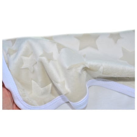 Patura din bumbac si catifea, cu 2 straturi, 80 x 80 cm, pentru fete, Mini Junior PT1511C, Crem [3]