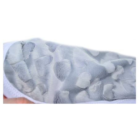 Patura din bumbac si catifea, cu 2 straturi, 80 x 80 cm, pentru fete, Mini Junior PT1511G, Gri [4]