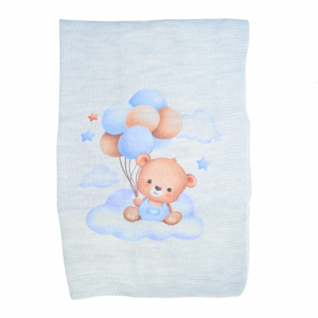 Paturici si pleduri bebelusi - Patura pentru baieti 80 x 90 cm Mini Junior PT-MJ16, Gri