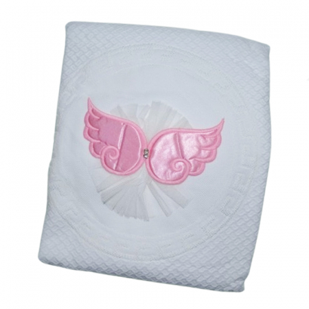Paturici si pleduri bebelusi - Patura pentru copii 90 x 80 cm Mini Junior PT-MJ45, Alb