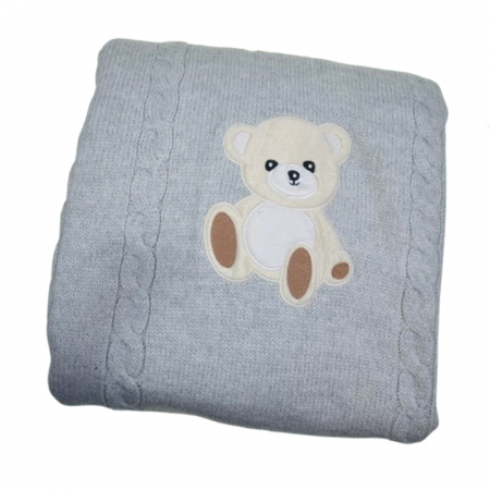 Paturici si pleduri bebelusi - Patura pentru copii 95 x 90 cm Mini Junior PT-MJ38, Gri