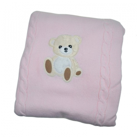 Paturici si pleduri bebelusi - Patura pentru copii 95 x 90 cm Mini Junior PT-MJ39, Roz