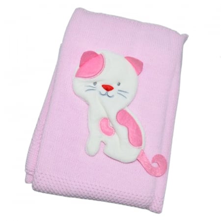 Paturici si pleduri bebelusi - Patura pentru fete 85 x 95 cm Mini Junior PT-2010, Roz