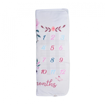 Patura pentru fotografierea cresterii bebelusilor, 90 x 90 cm, Babyline PT840, Alb [1]