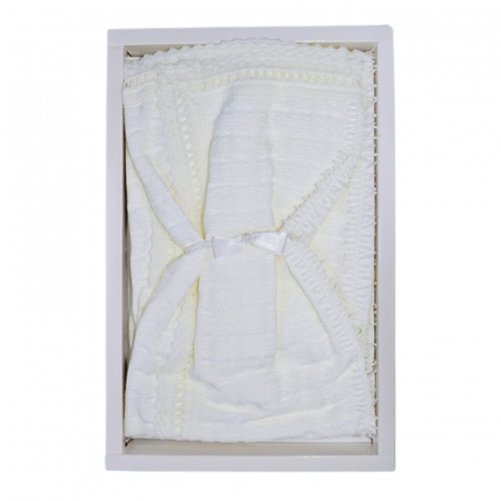 Patura 100 x 90 cm, pentru bebelusi, Mini Junior PT1489, Crem [2]