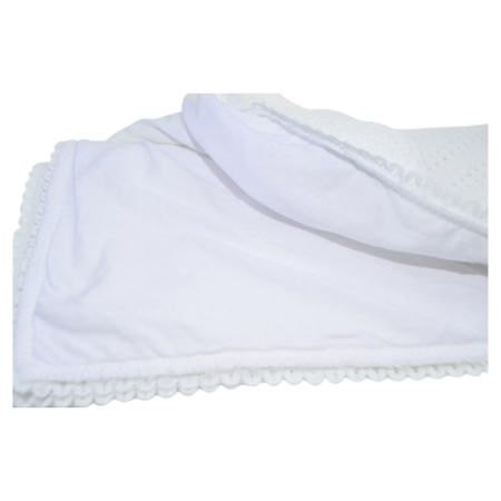 Patura din bumbac si acril, cu 2 straturi, 75 x 75 cm pentru bebelusi, Mini Junior PPB2A, Alb [2]