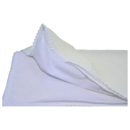 Patura din bumbac si acril, cu 2 straturi, 75 x 75 cm pentru bebelusi, Mini Junior PPB2C, Crem [1]