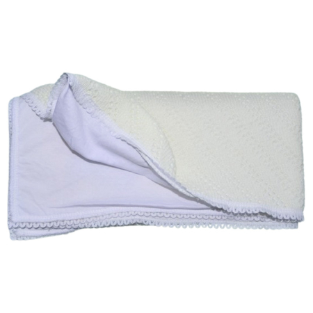 Patura din bumbac si acril, cu 2 straturi, 75 x 75 cm pentru bebelusi, Mini Junior PPB2C, Crem [3]