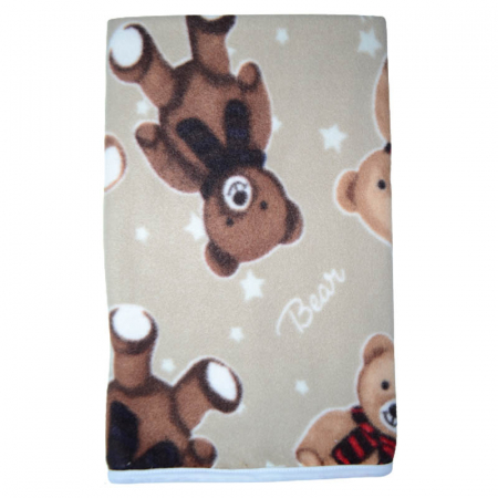 Paturici si pleduri bebelusi - Paturica 77 x 70 cm pentru baieti Mini Bimbi P110323-7, Bej