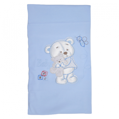 Paturici si pleduri bebelusi - Paturica din bumbac pentru baieti 85 x 80 cm Babush 947-A, Albastru