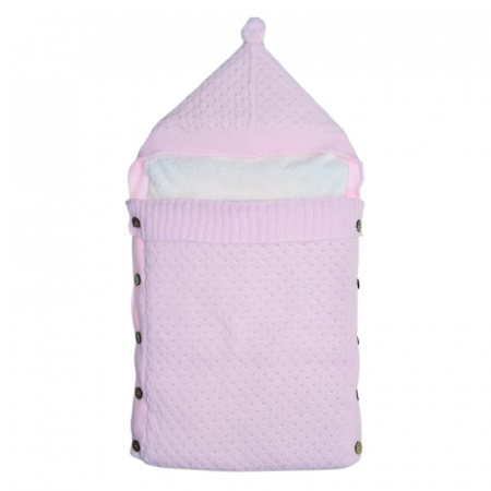Paturici si pleduri bebelusi - Sistem de infasat 2 in 1, paturica si port bebe, 70 x 40 cm, Mini Junior PTR0109R, Roz