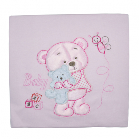 Paturica din bumbac pentru fete 85 x 80 cm Babush 947-R, Roz [1]