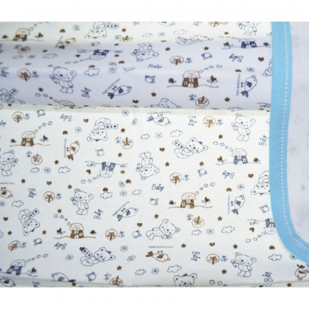 Paturica din bumbac pentru baieti 70 x 70 cm Mini Junior 090923-4, Alb [1]