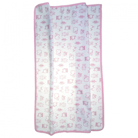 Paturici si pleduri bebelusi - Paturica din bumbac pentru fete 70 x 70 cm Mini Junior 090923-9, Alb