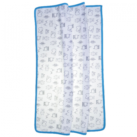 Paturici si pleduri bebelusi - Paturica din bumbac pentru baieti 70 x 70 cm Mini Junior 090923-10, Alb
