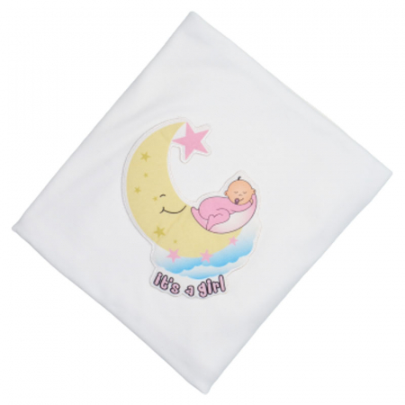 Paturici si pleduri bebelusi - Paturica din bumbac pentru fete 80 x 80 cm Mini Junior P240623, Alb