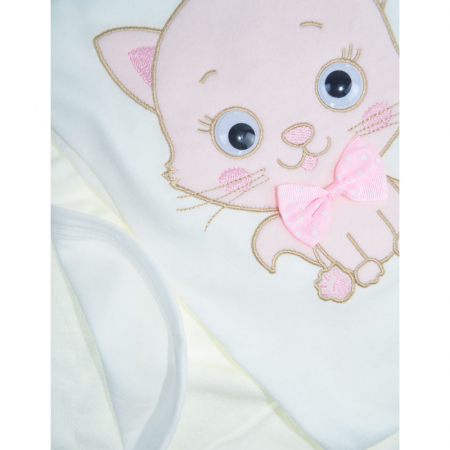 Paturica din bumbac pentru fete 90 x 86 cm Mini Junior P240623-6, Alb [2]