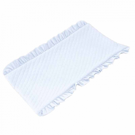 Paturici si pleduri bebelusi - Paturica din catifea matlasata cu volanase pentru salteaua de infasat 70 x 35 cm MimiNu 435452-5, Albastru