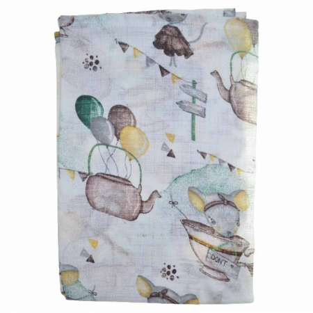 Accesorii camera bebe - Paturica muselina din bumbac 80 x 60 cm pentru copii Mini Junior FNTMJ-H, Multicolor