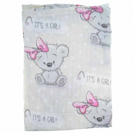 Paturici si pleduri bebelusi - Paturica muselina din bumbac 80 x 60 cm pentru copii Mini Junior FNTMJ-L, Crem