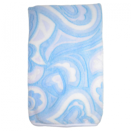 Paturici si pleduri bebelusi - Paturica pufoasa 75 x 70 cm pentru baieti Mini Bimbi P110323-14, Albastru
