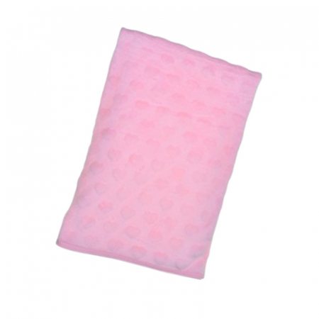 Paturici si pleduri bebelusi - Paturica pufoasa pentru copii, cu inimioare, 90 x 85 cm, Mini Junior PTR2108R, Roz