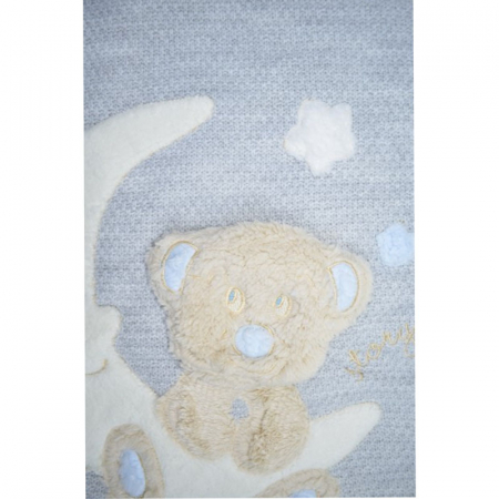 Paturica tricotata din acril pentru copii 80 x 80 cm Story Baby 080823-4, Gri [3]