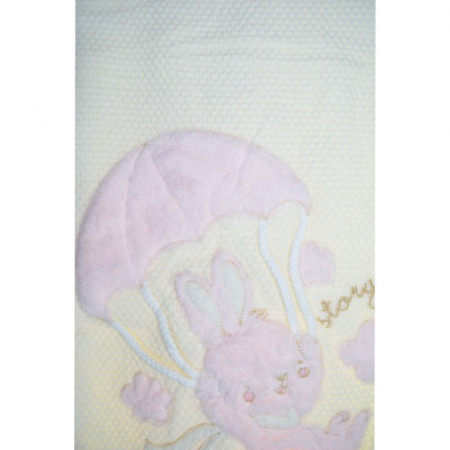 Paturica tricotata din acril pentru copii 80 x 80 cm Story Baby 080823-5, Crem [3]