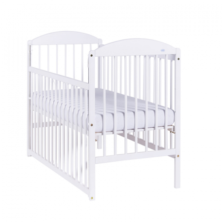 Patut de lemn - Patut 120 x 60 cm din lemn cu laterala culisanta Drewex Kuba 000442, Alb