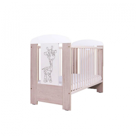 Patut de lemn - Patut din lemn pentru copii Drewex Zyrafka 120 x 60 cm 000145, Crem