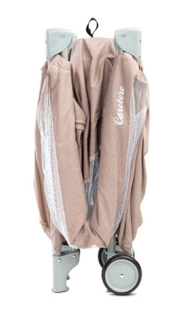 Patut pliabil, ideal pentru calatorii, joaca dar si patut traditional BASIC PLUS Caretero 300355, Bej [8]